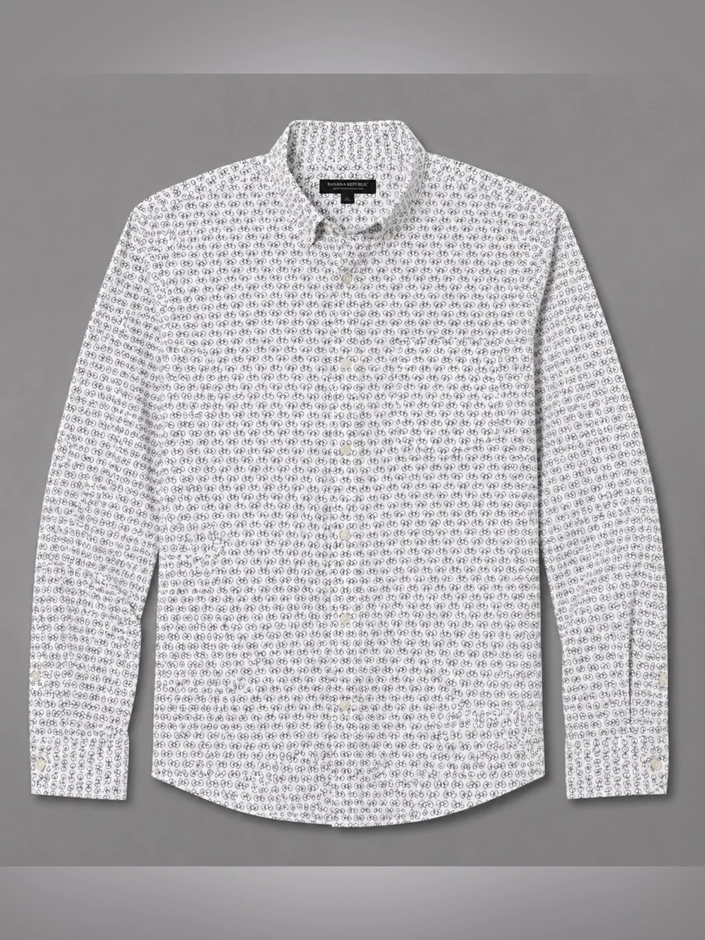Banana Republic Tech Stretch Bicycle Print Button Down Shirt Men’s Large
